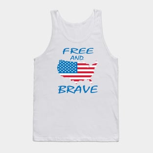 Free and Brave, 4th July Celebration Tank Top